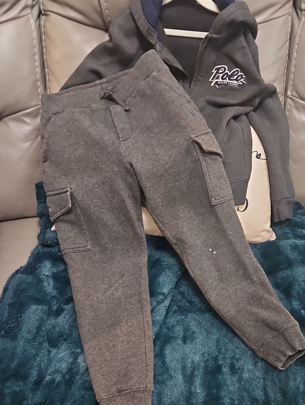 Polo by Ralph Lauren Kids Charcoal Gray Cargo Joggers